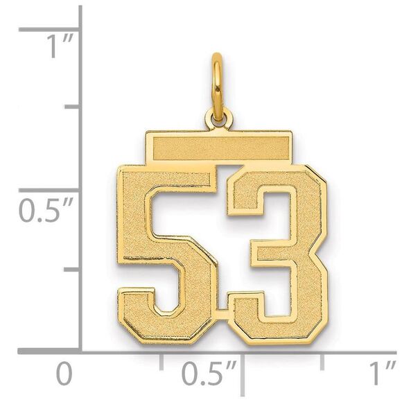 14k Yellow Gold, Jersey Collection, Medium Number 53 Pendant - Picture 2 of 3